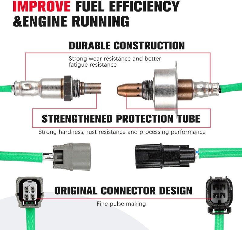 QIJIAUTO O2 Oxygen Sensor Upstream Downstream Compatible for Honda CR-V 2007 2008 2009 2010 2011 234-9091 234-4462 2PCS - Image 4